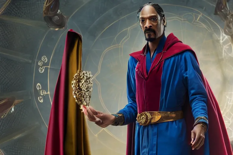 Image similar to film still of snoop dogg as doctor strange in doctor strange in the multiverse of madness, 4 k