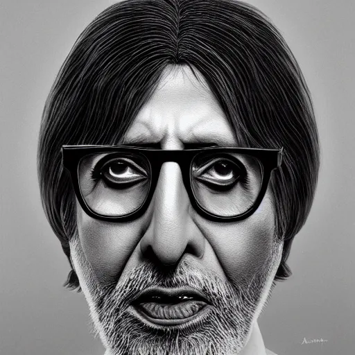 Prompt: realistic expired kodak film portrait of albino amitabh bachchan, hyperrealism, photorealistic, detailed, atmospheric, 8 k, award winning photography, cinematic