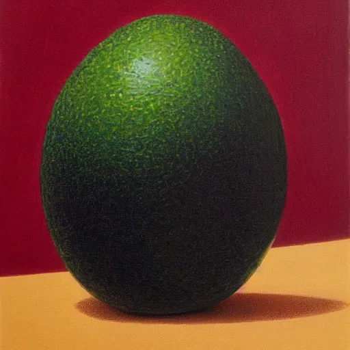 Image similar to painting of an avocado by rene magritte, hd, 4 k, detailed, award winning