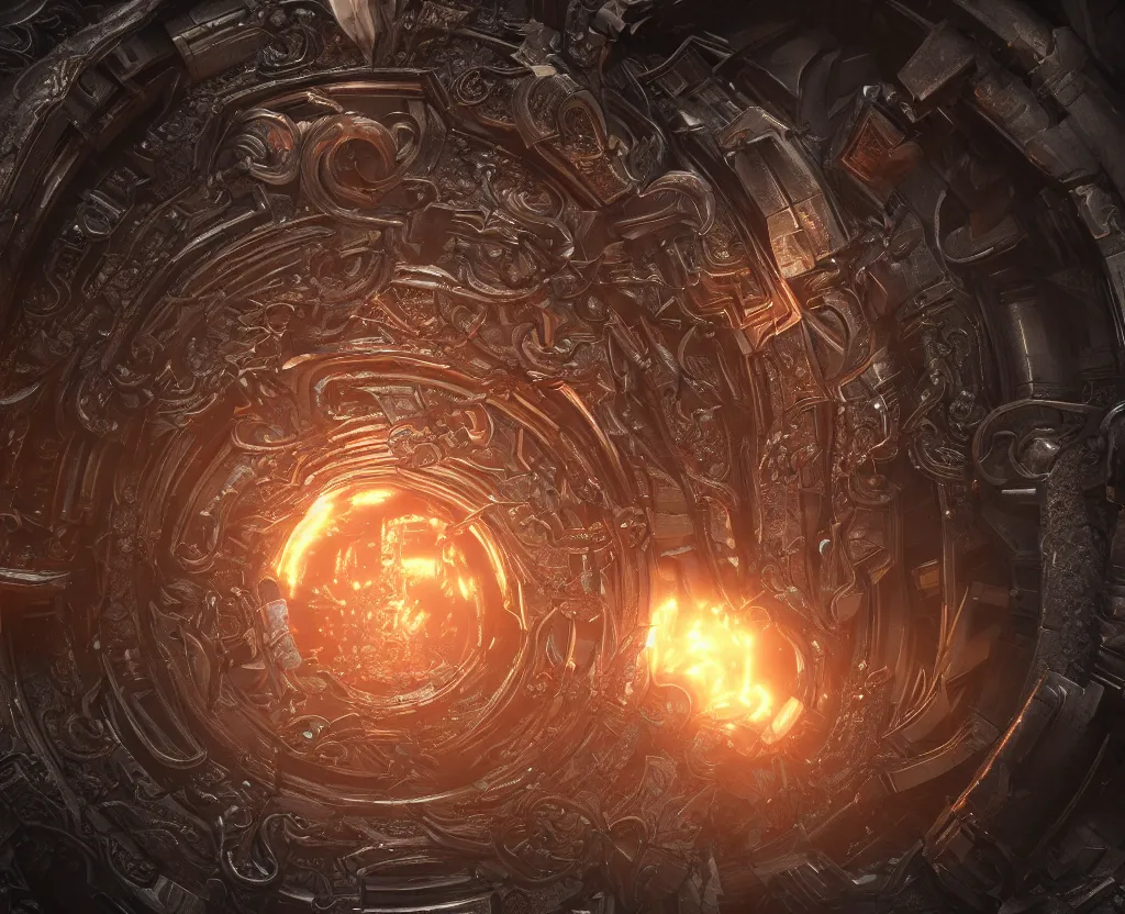 Image similar to an intricate chaos portal, very detailed, octane render, artstation, unreal engine 5