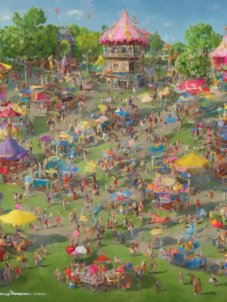 Image similar to summer fair by disney concept artists, blunt borders, rule of thirds