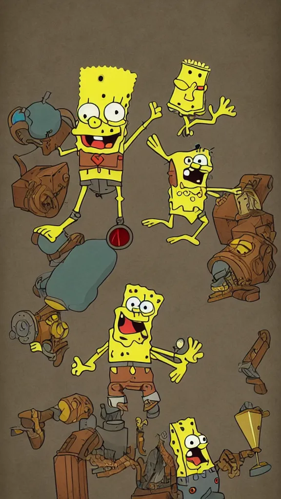 Image similar to hbo's oz starring spongebob, trending on artstation