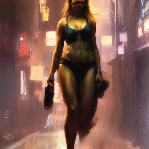 Image similar to indiana evans, hyperrealistic full figure, bladerunner street alley, art of elysium by frank frazetta and by jeremy mann and by alphonse mucha, fantasy art, photo realistic, dynamic lighting, artstation, full figure poster, volumetric lighting, very detailed face, 4 k, award winning