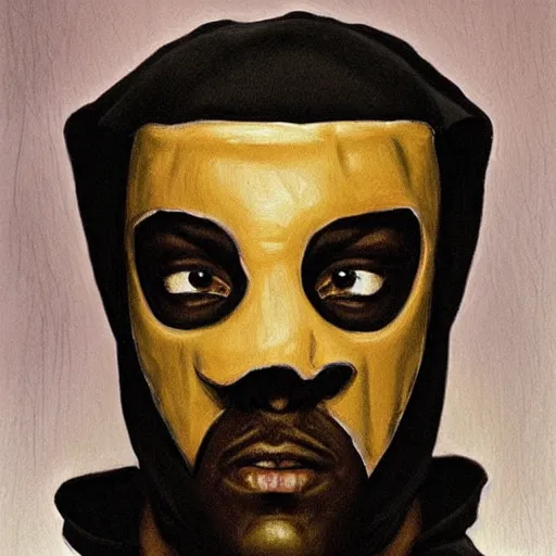 Image similar to baroque style painting of Ghostface from the movie “Scream”