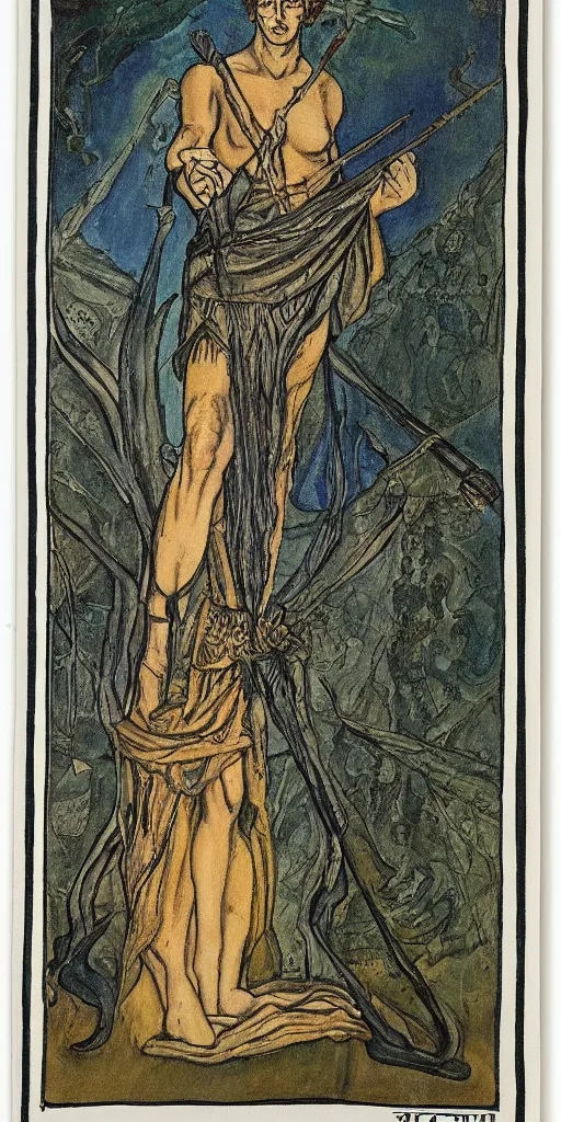 Image similar to the fool tarot card by austin osman spare