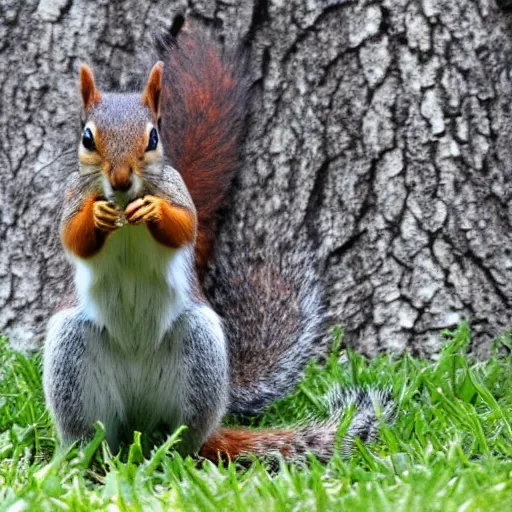 Prompt: a squirrel with a gun