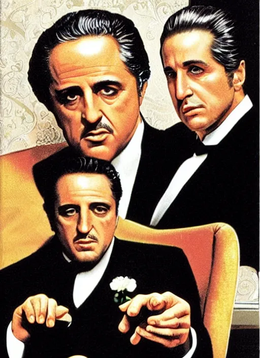 Prompt: dvd box art for the godfather 4 a zucker brothers comedy