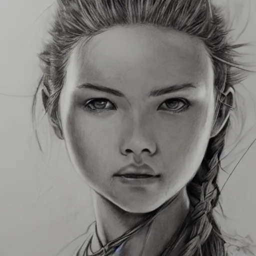 Prompt: Aloy, pencil drawing