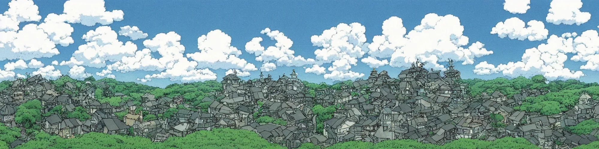 Image similar to A cloudy sky, by Studio Ghibli