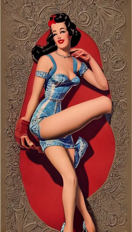 Prompt: beautiful intricate highly detailed bio - mechanical gorgeous woman, in the style of 1 9 5 0 s pin - up