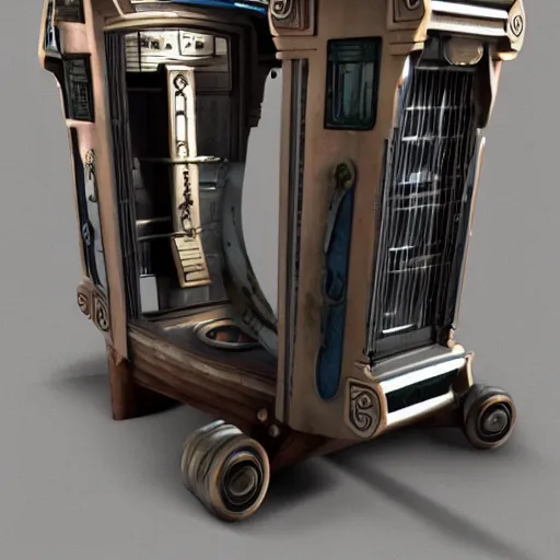 Prompt: a time machine movie prop, concept art, fusion 3 6 0, arnold renderer