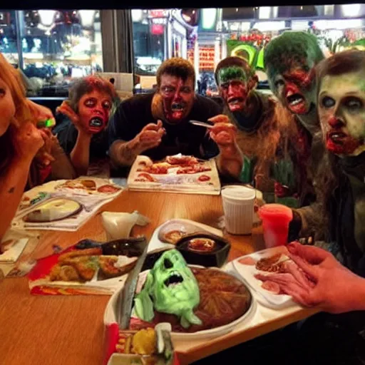 Image similar to zombies eating at mcdonald's