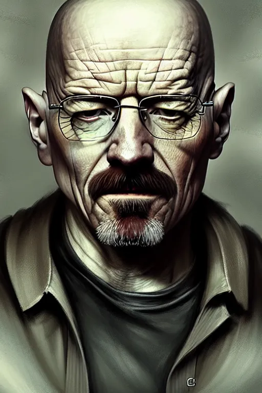 Image similar to character art by bastien lecouffe - deharme, walter white, absolute chad