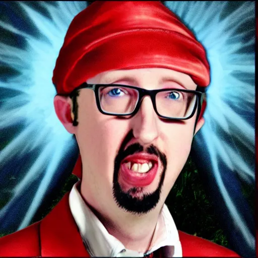 Image similar to Doug Walker Nostalgia Critic as an angel in heaven