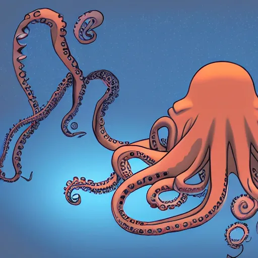 Prompt: cartoonish lab with a large realistic octopus floating in the center dimly lit