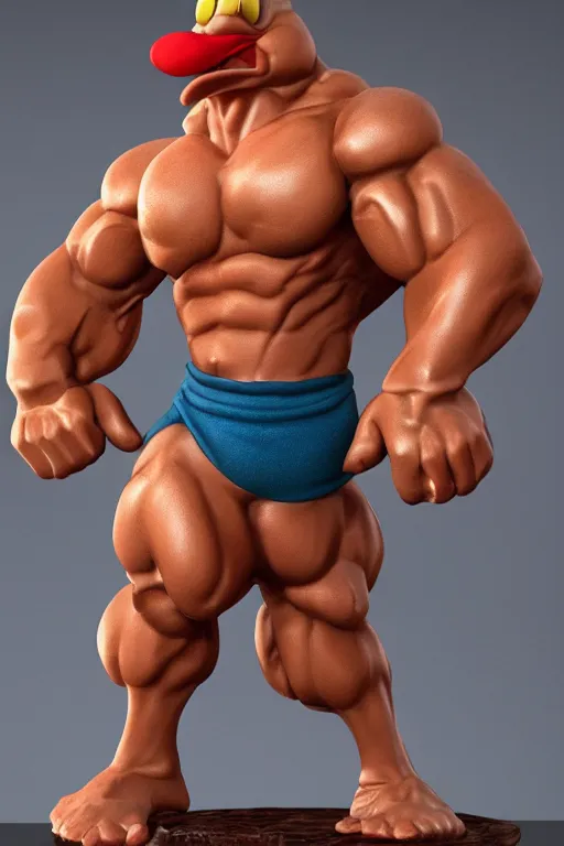 Prompt: muscular scrooge mcduck, scrooge mcduck bodybuilder, photorealistic, highly detailed,
