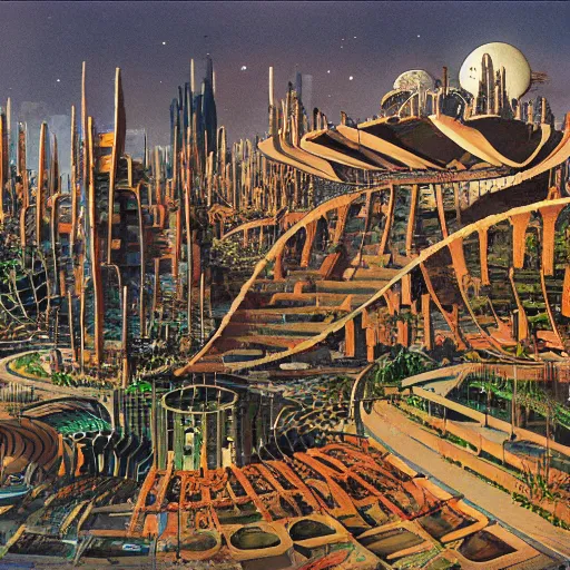 Image similar to a planetary city by paolo soleri