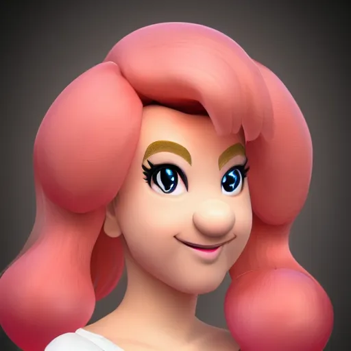 Image similar to if peach from super Mario was a real woman, real life, hyper realistic, 8k, portrait photo, studio lighting, art station