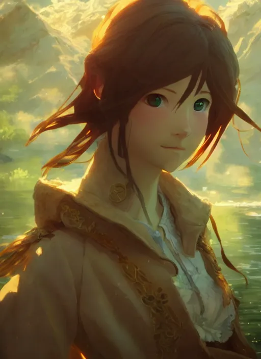 Image similar to a portrait of the emerald herald, intricate, tone mapped, ambient lighting, highly detailed, digital painting, concept art, sharp focus, by makoto shinkai and akihiko yoshida and hidari and wlop