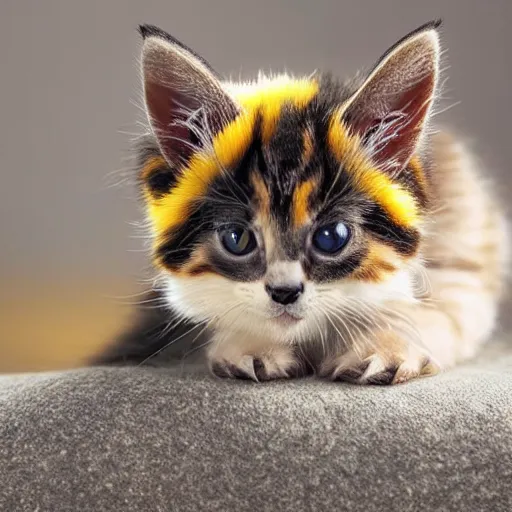 Image similar to photo of a hybrid between a bee and a kitten