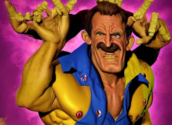 Prompt: barry chuckle demigod, universal reign, artwork by richard corben, 3 d, high resolution 8 k