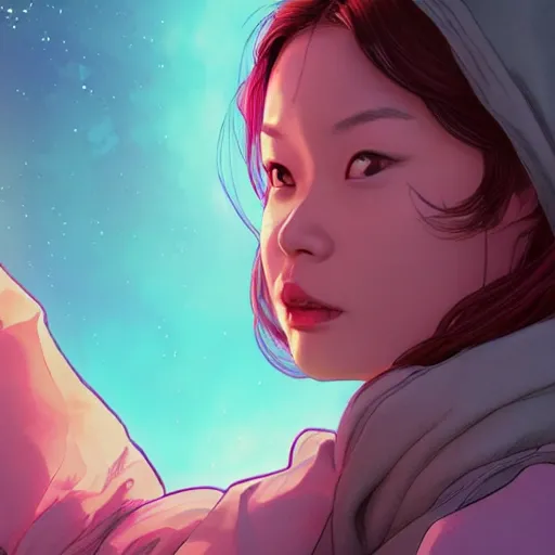 Prompt: portrait of jeon so min, falling in love, glowing with heart aura. sharp focus, cinematic pose, cinematic lighting, unreal engine render. art by josan gonzales and moebius and deathburger.