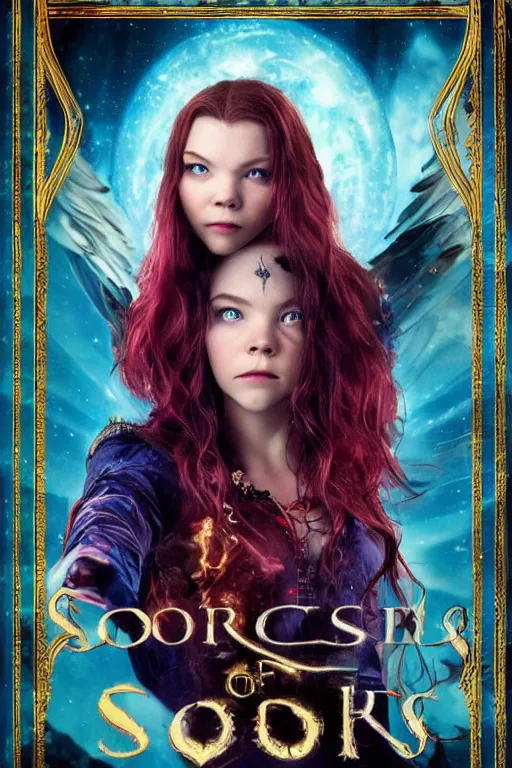 Prompt: sorceress of destiny movie poster, official promotional cinematic movie poster for the film sorceress of destiny, starring anya taylor - joy