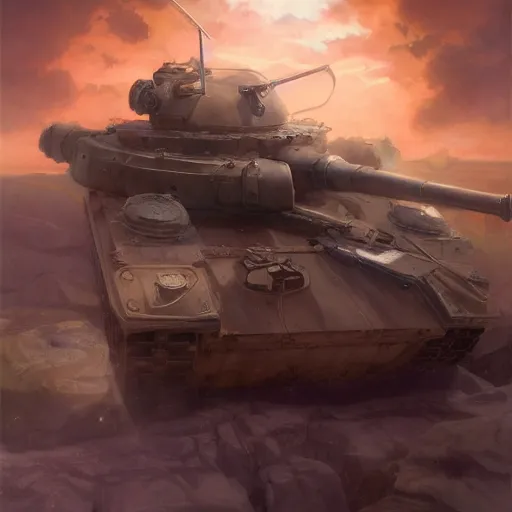 Image similar to A Tank with the Face of a Beautiful Anime Girl, detailed, centered, digital painting, artstation, concept art, donato giancola, Joseph Christian Leyendecker, WLOP, Boris Vallejo, Breathtaking, 8k resolution, extremely detailed, beautiful, establishing shot, artistic, hyperrealistic, beautiful face, octane render, cinematic lighting, dramatic lighting, masterpiece