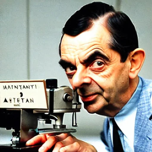 Prompt: Mr Bean working on the Manhattan Project