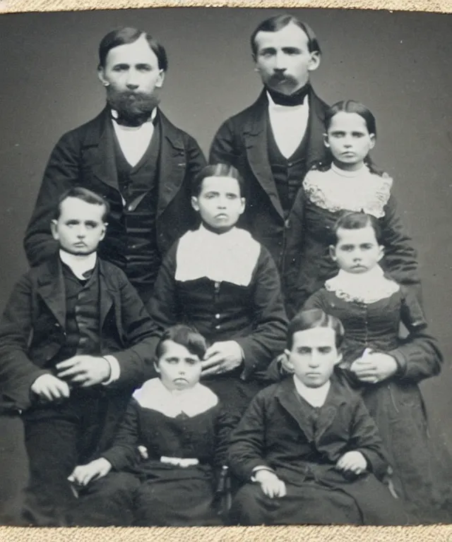 Image similar to an old photo of a family from the 1 9 th century