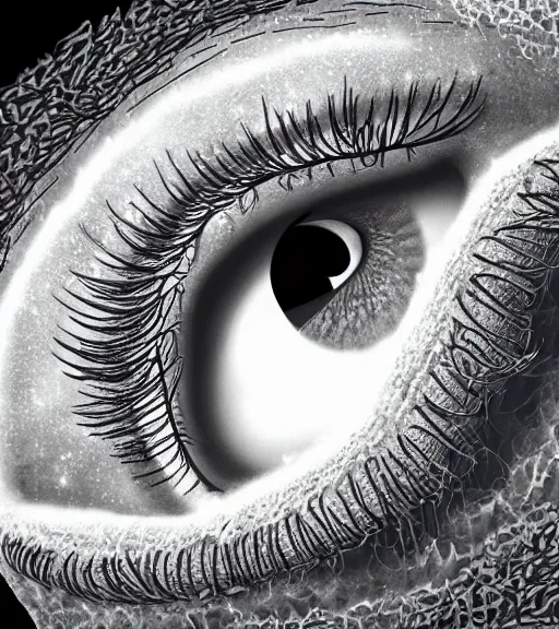 Image similar to the universe in an eye, intricate, super detailed, 4K,