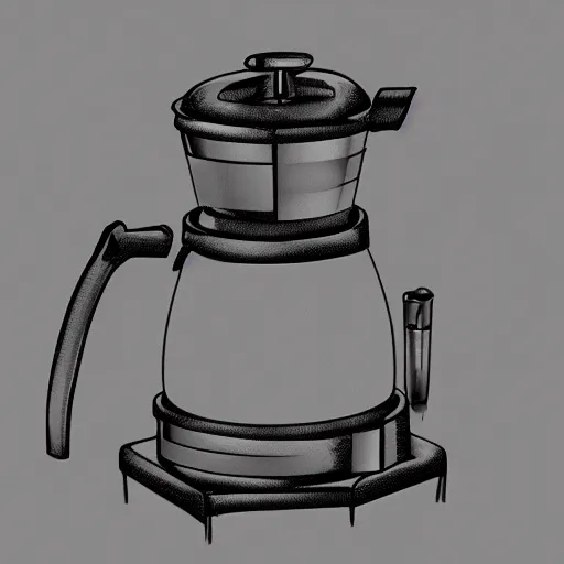 Image similar to coffee maker, industrial design sketch, trending on behance, hofhly detailed, sharp, 4k