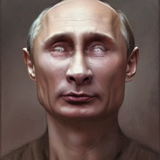 Image similar to vladimir putin, vladimir putin with pig nose, toothless mutant, horror, macabre by donato giancola and greg rutkowski and wayne barlow and zdzisław beksinski, realistic face, digital art