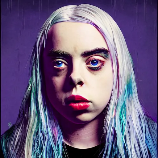 Image similar to billie eilish in the style of surrealism