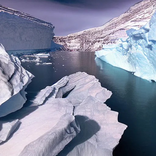 Prompt: a canyon in antarctica.