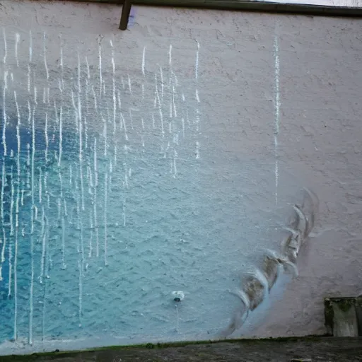 Image similar to ocean, spray painted on a wall