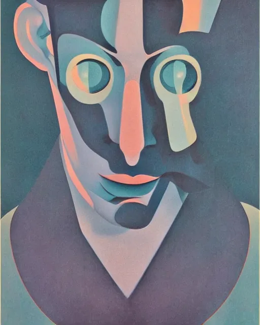 Image similar to pair of asymmetrical faces by eugene jansson and ilya kuvshinov and mc escher and mainie jellett, surreal, abstract!!!, asymmetry, perspective