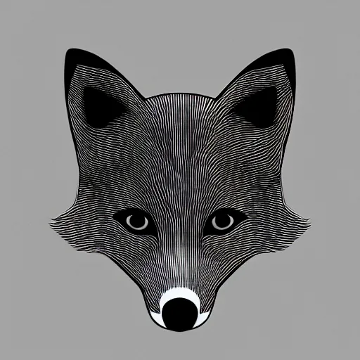 Prompt: an abstract, simplified icon depicting a fox's head, white background, elegant, award-winning, clever, render, blender, 3d, high quality, app, ios