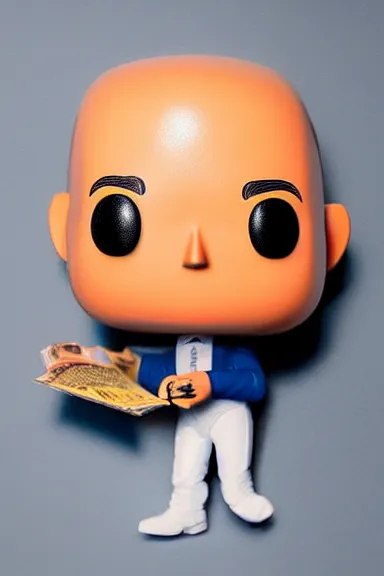 Image similar to “ very very highly detailed photorealistic jeff bezos funko pop, studio lighting and shading, 8 k, award - winning crisp details ”