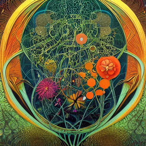 Image similar to the green hour, a beautiful art nouveau abstract painting by aaron jasinski and ernst haeckel and victo ngai