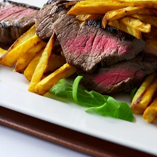 Image similar to french steak fries pile, burnt with ketschup - t