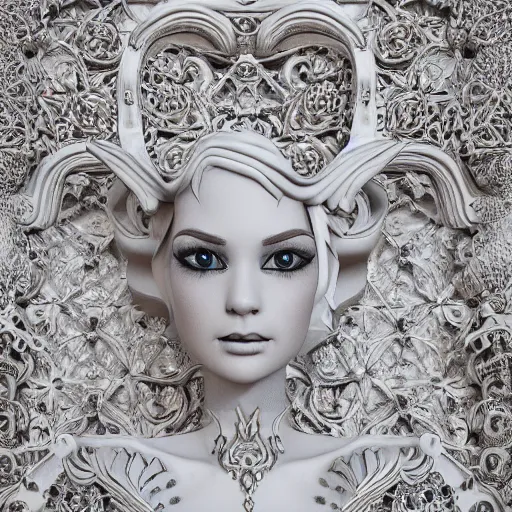 Image similar to princess, smirking, ornate, intricate, detailed, octane, 8 k