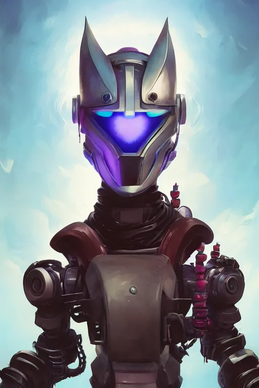 Image similar to epic mask helmet robot ninja portrait stylized as fornite style game design fanart by concept artist gervasio canda, behance hd by jesper ejsing, by rhads, makoto shinkai and lois van baarle, ilya kuvshinov, rossdraws global illumination radiating a glowing aura global illumination ray tracing hdr render in unreal engine 5