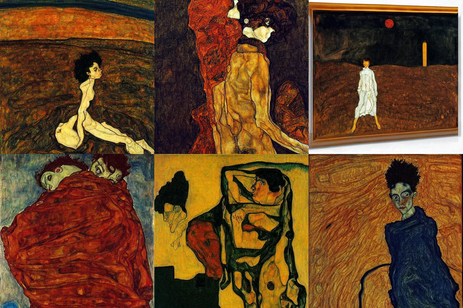 Prompt: the night as vast as us, by egon schiele