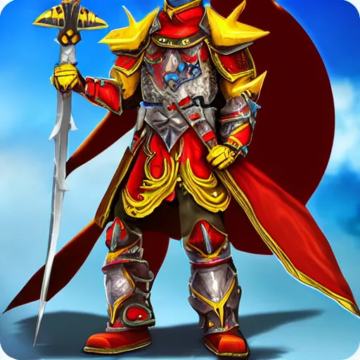 Image similar to !dream warrior of sun, full armor