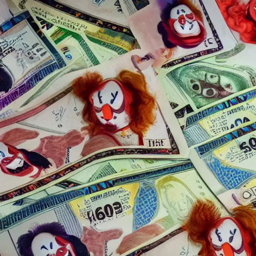 Image similar to The money of clowns