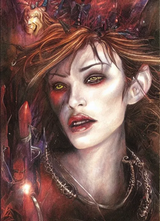 Prompt: portrait of young female sorceress of the endtimes, beautiful! coherent! dungeons and dragons character, by brian froud, strong line, cool night color, high contrast
