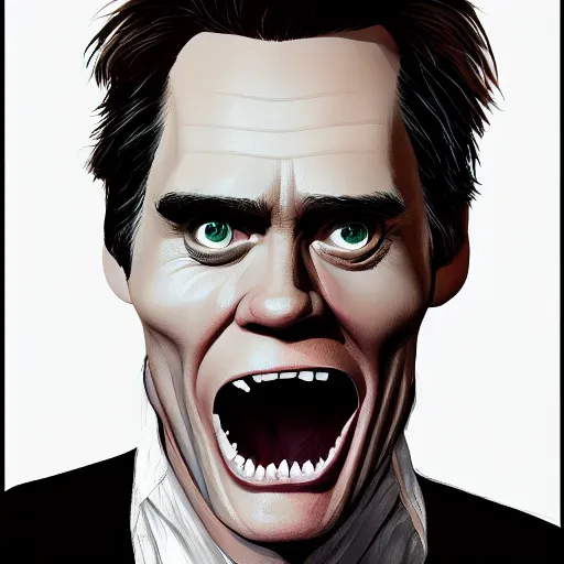 Image similar to Jim Carrey made by Adult Swim, artstation