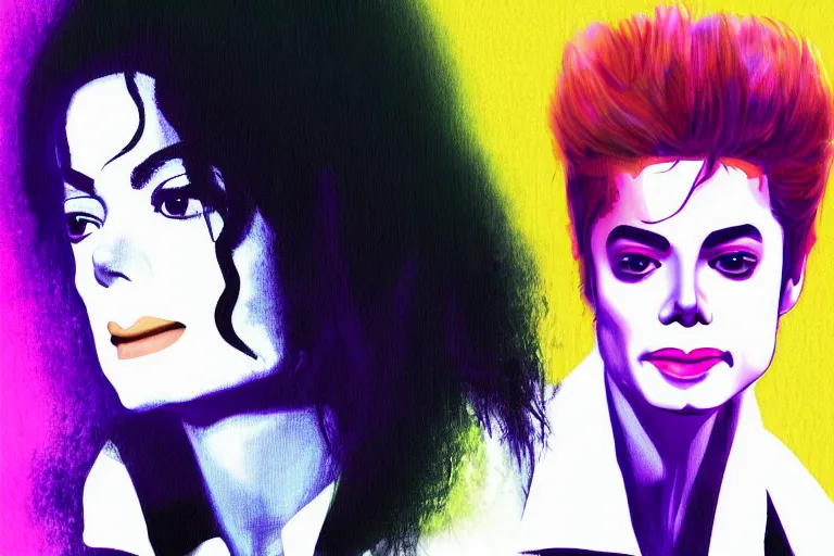 Image similar to michael jackson as a justin bieber, portrait, digital art,