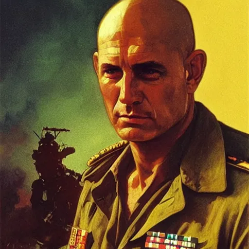 Prompt: a portrait of captain willard in apocalypse now 1 9 7 9 cinematic lighting, photorealistic, octane render, 8 k, depth of field, 3 d, art by artgerm and greg rutkowski and alphonse mucha and uang guangjian and gil elvgren and sachin ten, vietnam war, cinematography by francis ford coppola